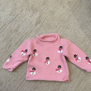 Claver roll neck snowman knit sweater